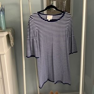 Sail to Sable Size medium navy and white striped sweater dress